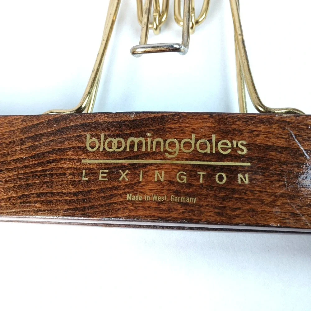 Vtg Bloomingdale Wooden Pants Slacks Trouser Locking Hangers Sears Germany